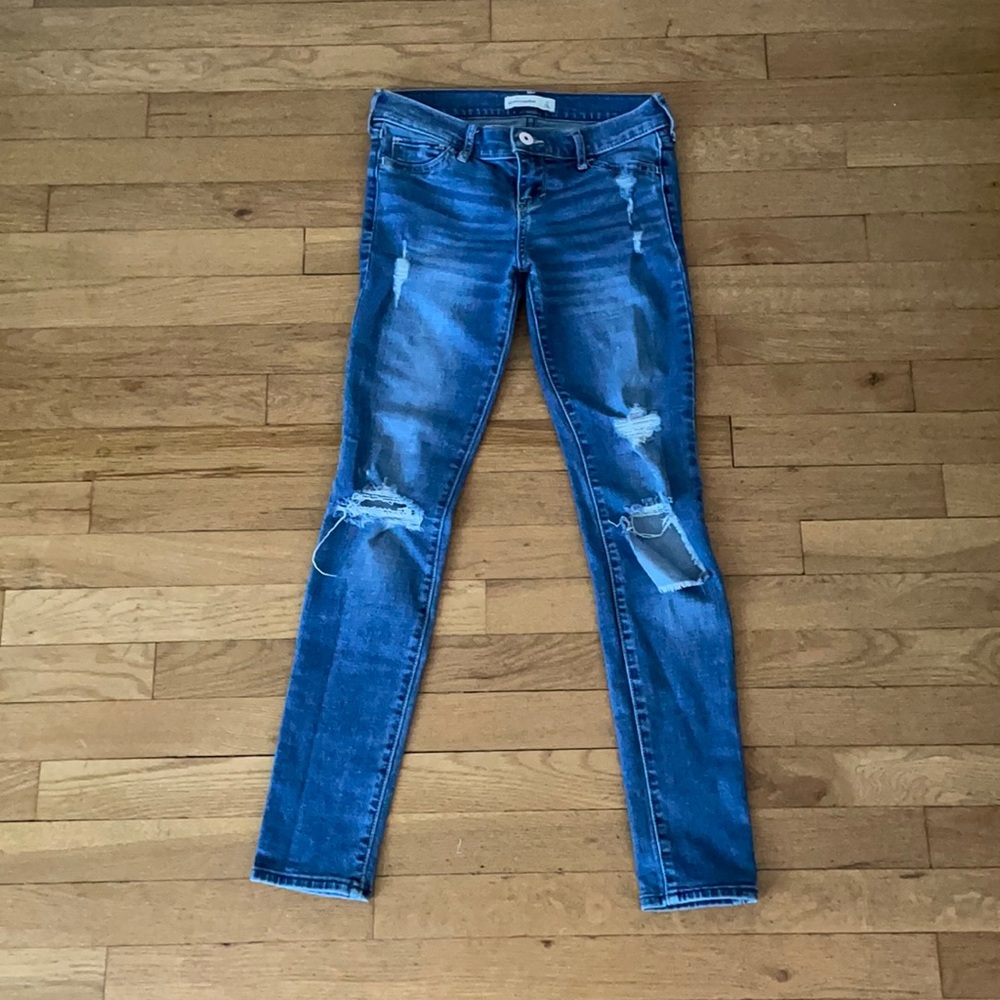 Abercrombie Kids Girls Distressed Skinny Jeans